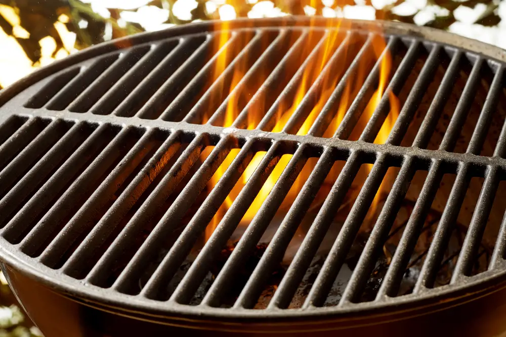 Flaming Coals in a Kettle Barbecue